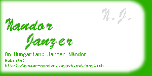 nandor janzer business card